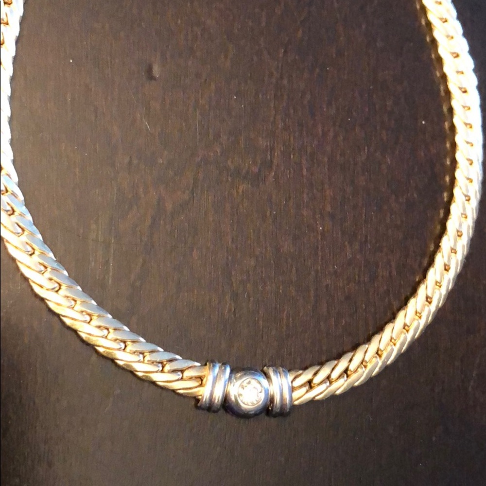 SPECIAL LISTING/ TRADE/HOLD 14k YG Diamond Necklace w White Gold Accent